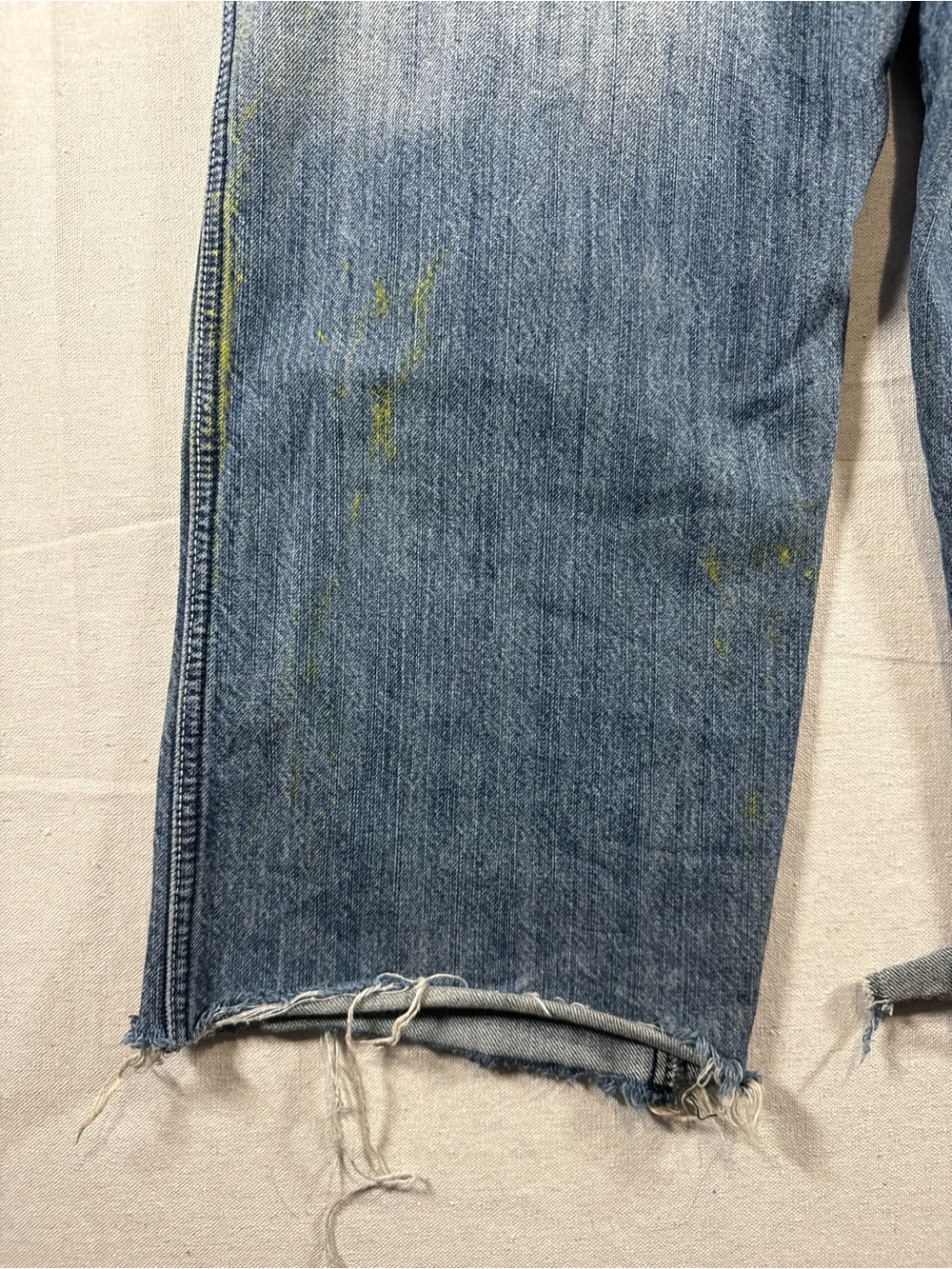 Y2K Thrashed Paint Splattered Focus Jeans Y2K Baggy Jeans Graffiti Paint Jeans - Picture 4 of 4